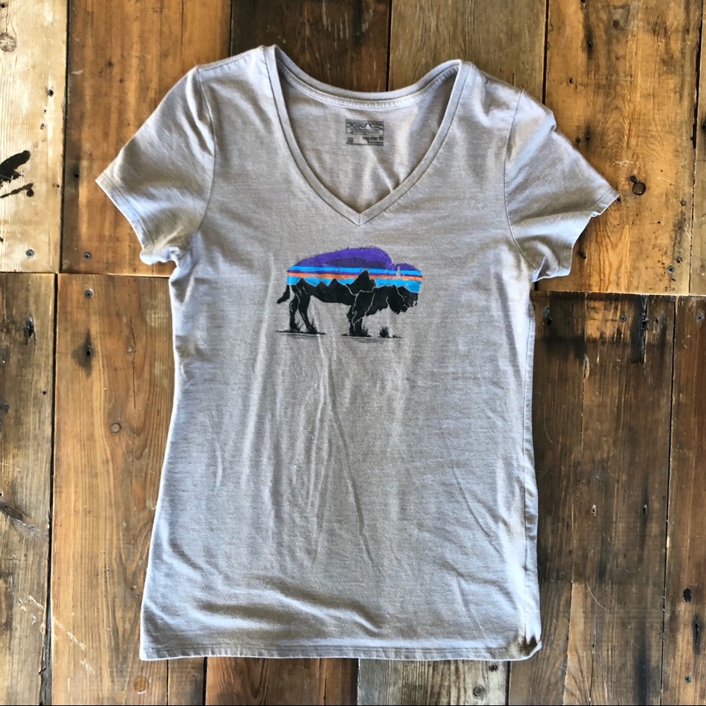 Patagonia Bison V Neck Tee
